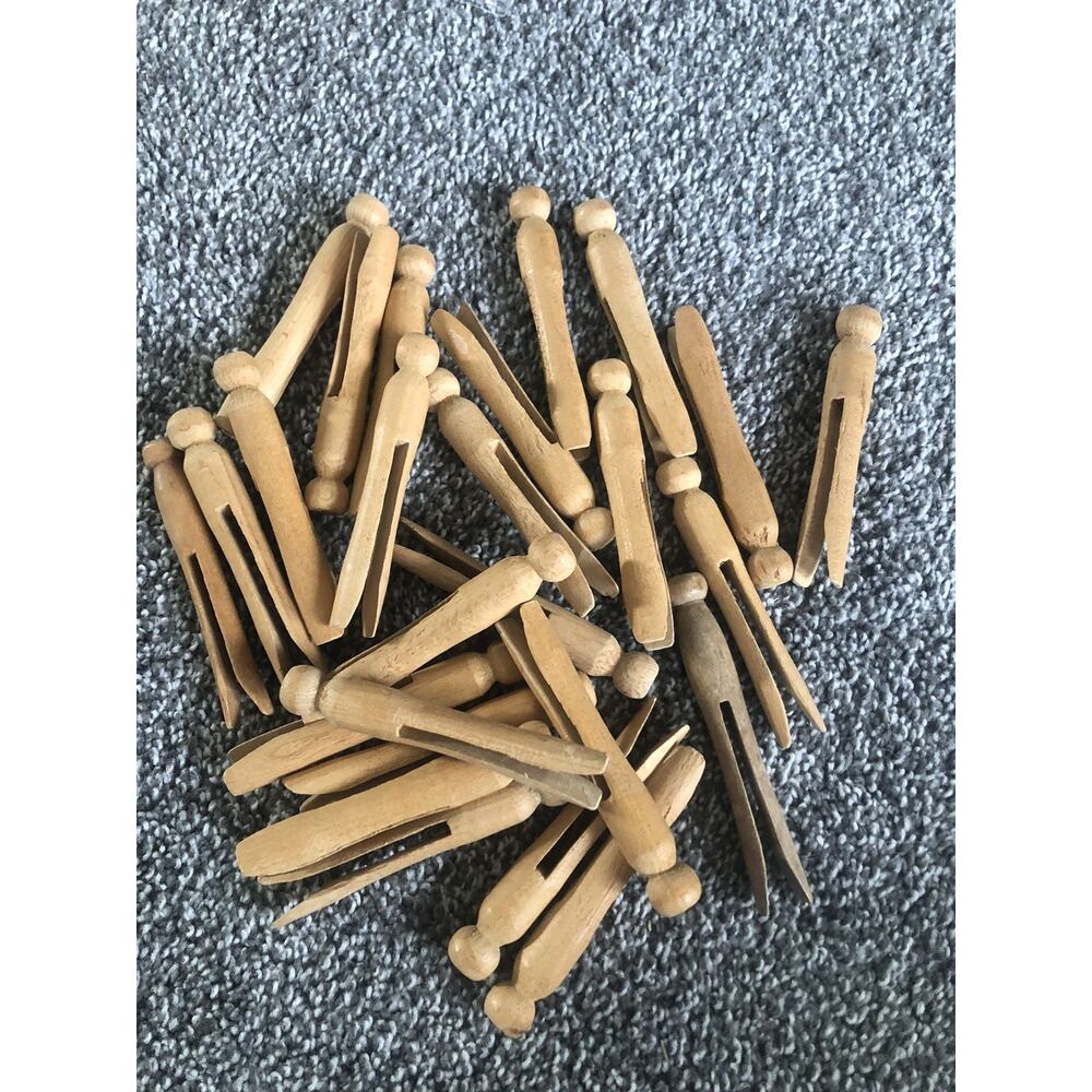 Collection of 26 Duck Style Wood Vintage Clothes Pins